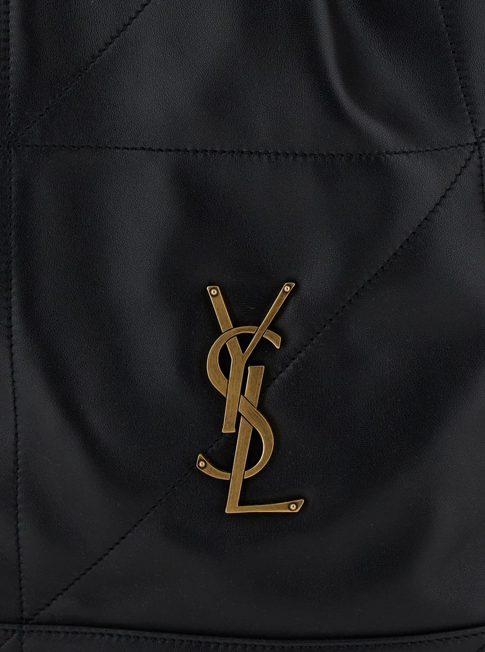Saint Laurent Women Crossbody Bag 'Jamie' With Two Top Handles With Chain And Cassandre Plate On The Front In Black Leather For Women