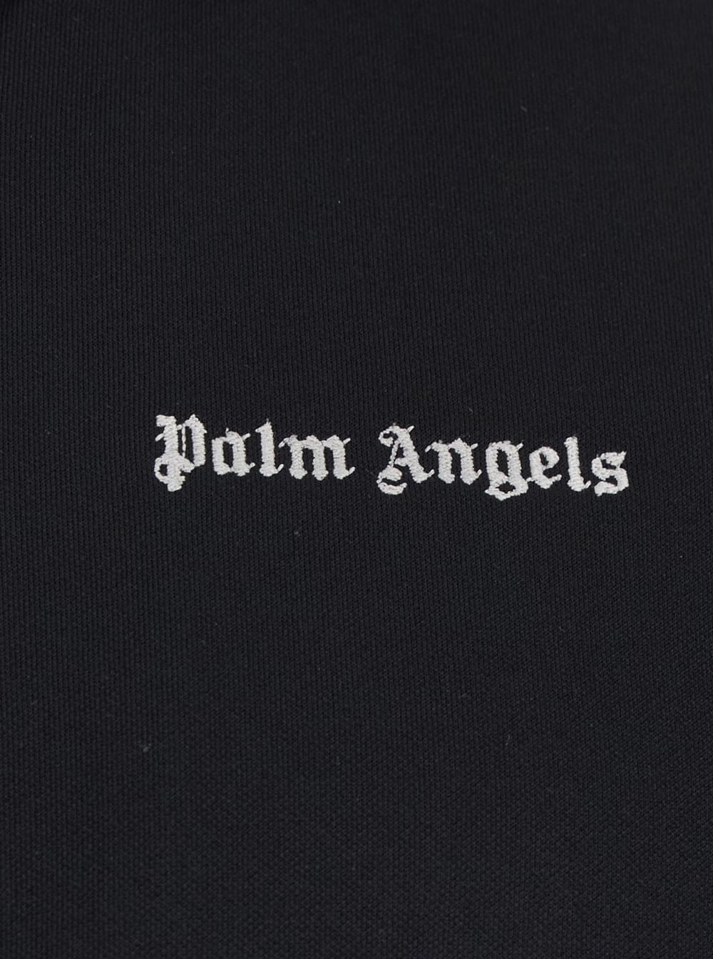 Palm Angels Men Men's Black 'Classic Logo' Sweatshirt With Printed Logo On Front In Tech Fabric