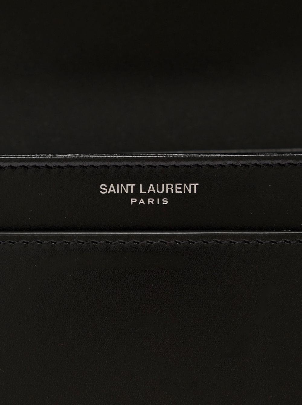 Saint Laurent Men 'Cassandre' Black Messenger Bag With Cassandre Detail In Smooth Leather Men