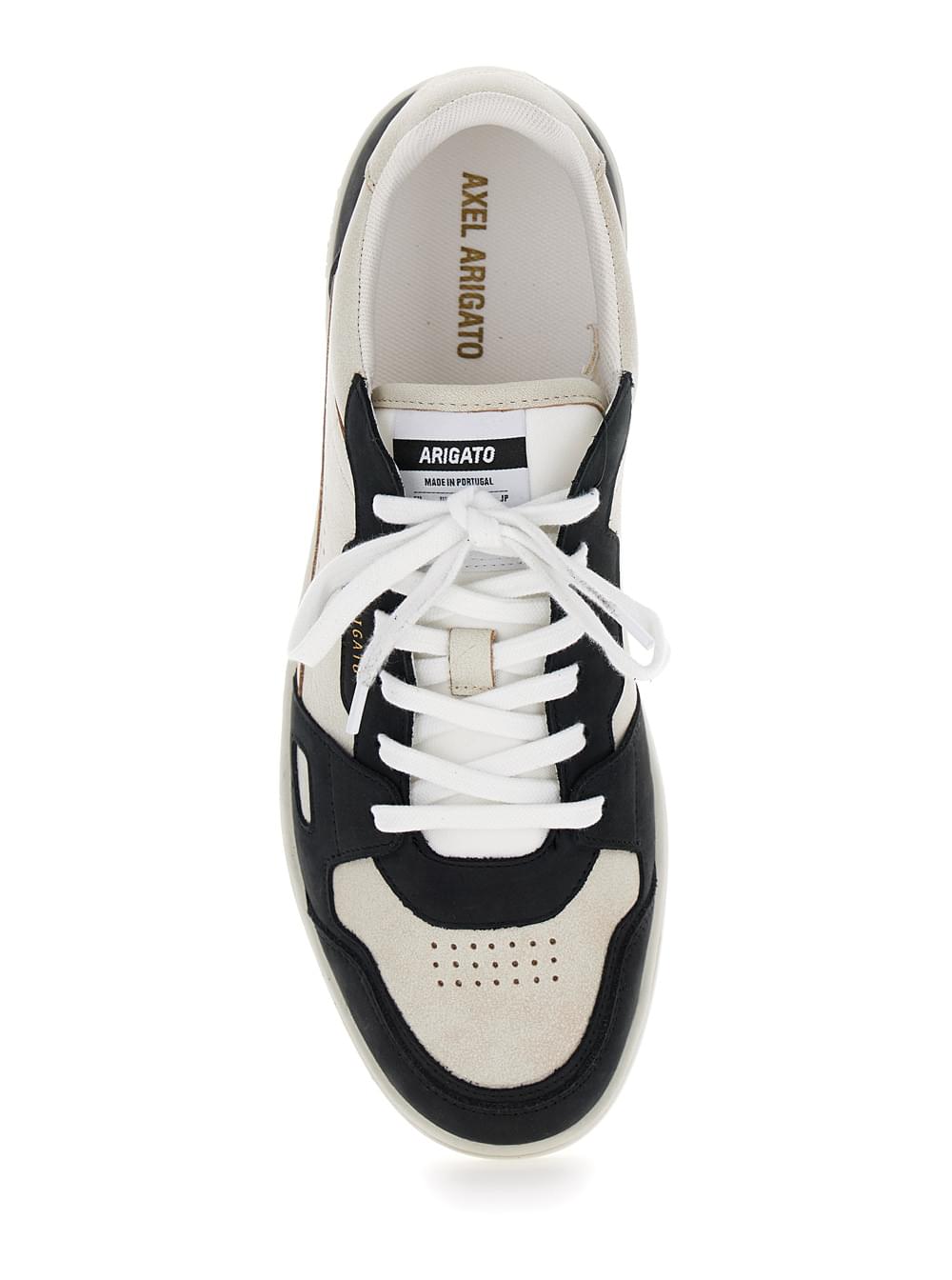 Axel Arigato Men Men's Black And Beige Leather Logo 'Dice Lo' Bicolor Sneakers