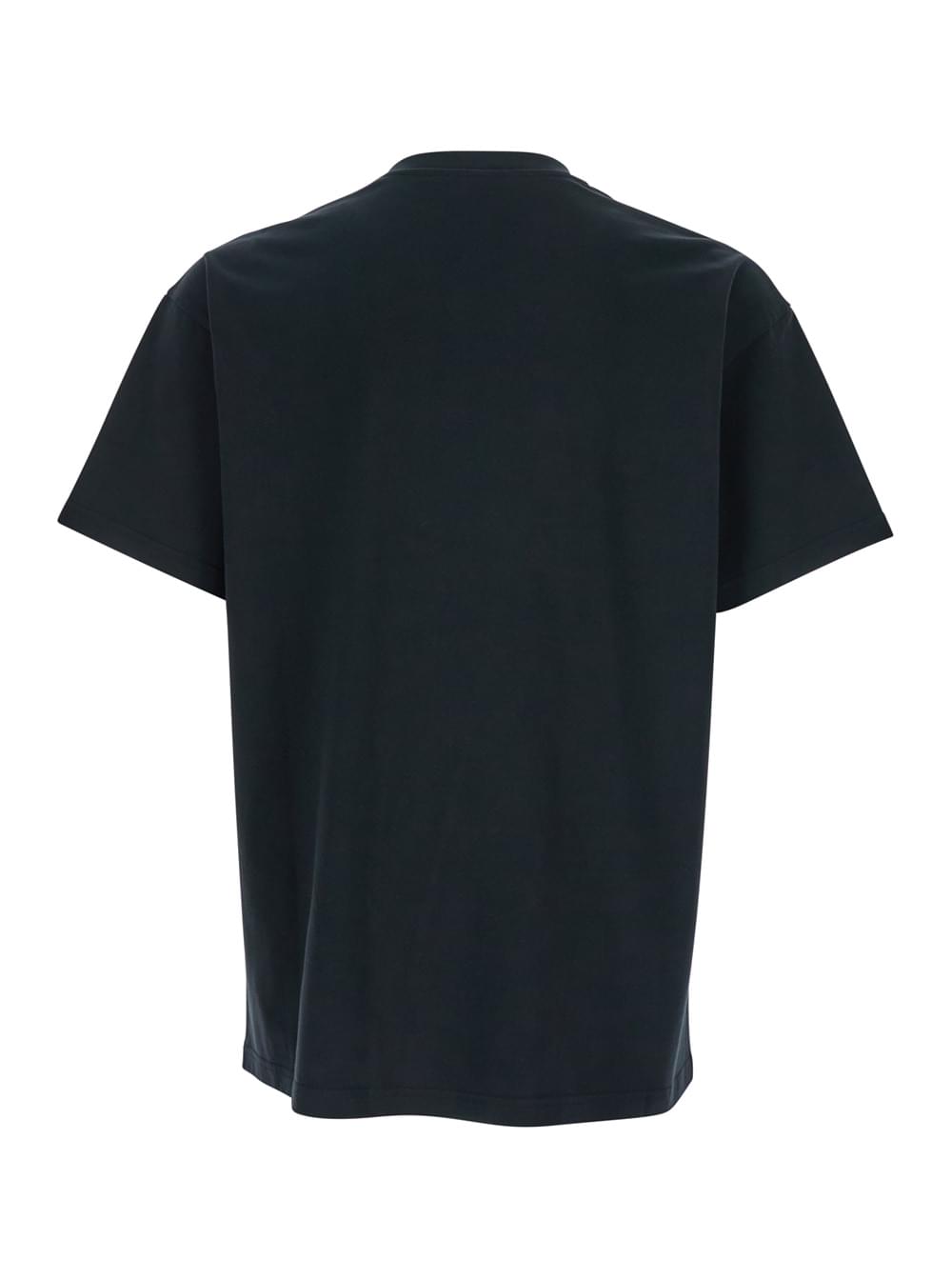 Givenchy Men Black T-Shirt With Logo Patch On The Front In Cotton For Men