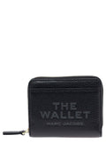 Marc Jacobs Women Wallet 'The Mini' With Engraved Logo On Front In Black Pebbled Leather For Women