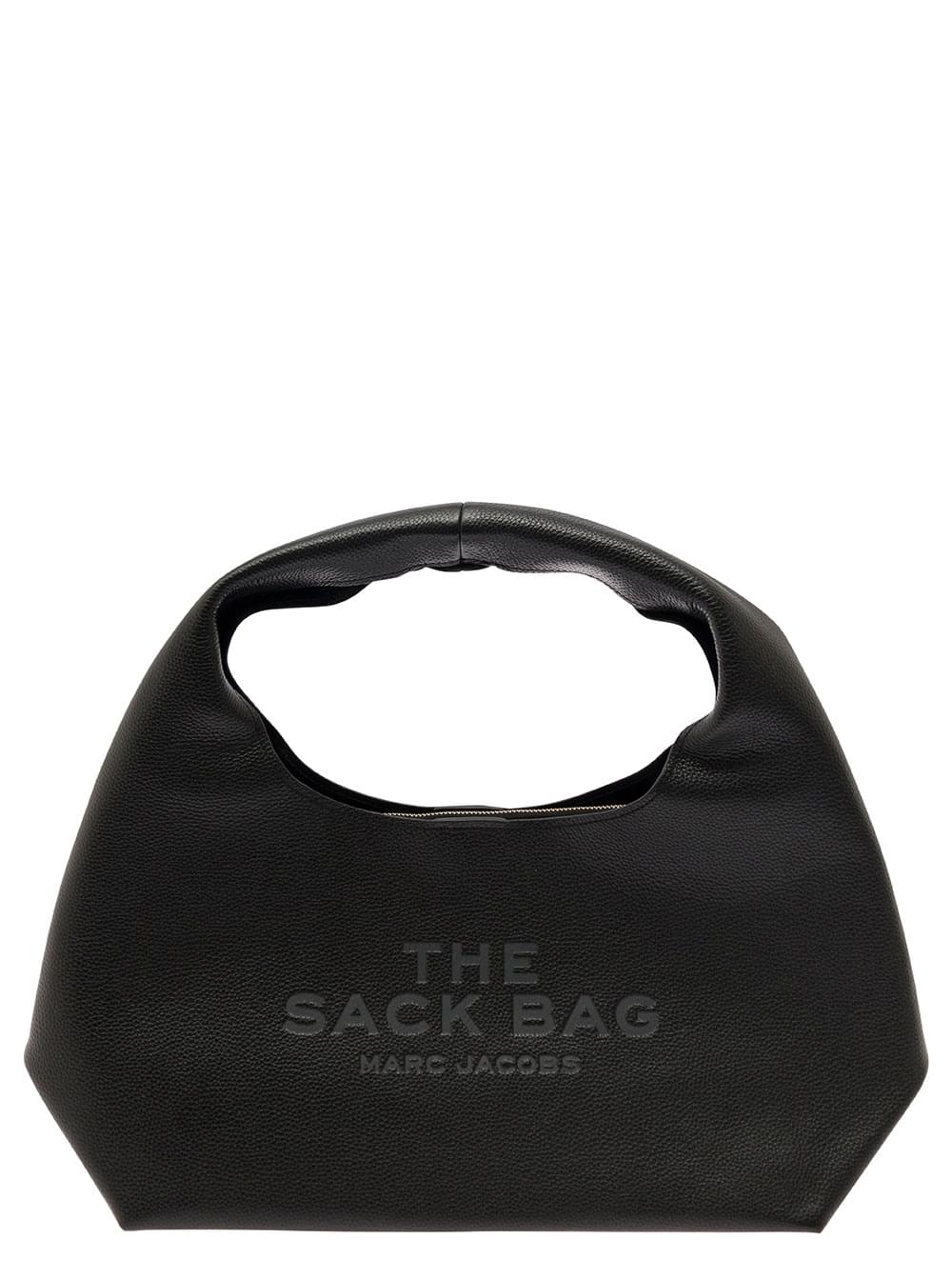 Marc Jacobs Women Shoulder Bag 'The Sack' With Logo Embossed In Black Pebbled Leather For Women