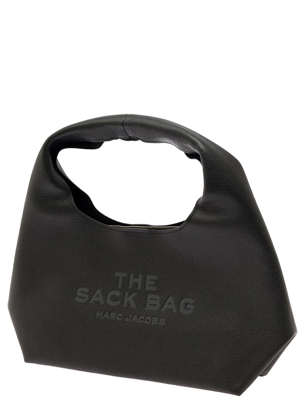 Marc Jacobs Women Shoulder Bag 'The Sack' With Logo Embossed In Black Pebbled Leather For Women