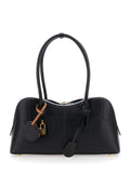 Stella Mccartney Women Medium 'Ryder' Handbag With Lock Detail On Front In Ecoleather Black For Women