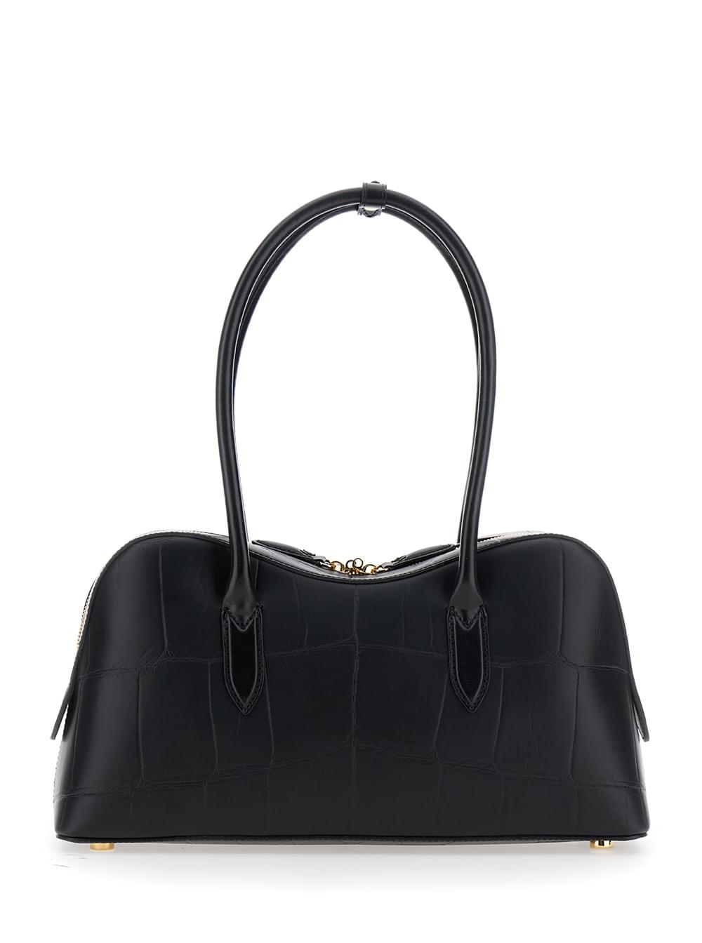 Stella Mccartney Women Medium 'Ryder' Handbag With Lock Detail On Front In Ecoleather Black For Women