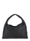 Bottega Veneta Women Shoulder Bag 'Hop Piccola' With Intreccio Motif In Black Leather For Women