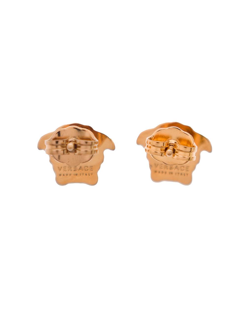 Versace Men Earrings 'Medusa Head' Gold Color In Brass