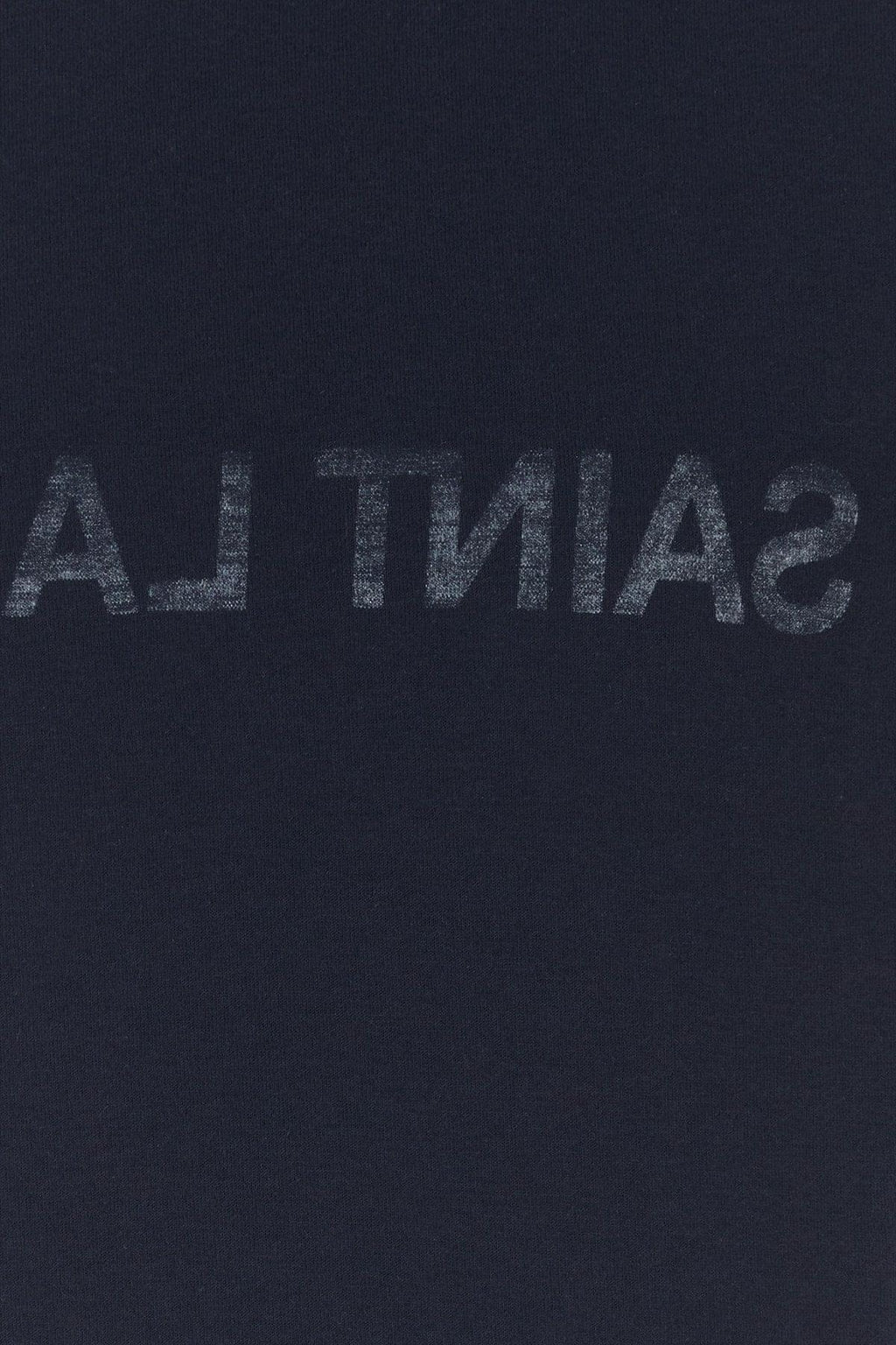 Saint Laurent Men Navy Blue Cotton T-Shirt