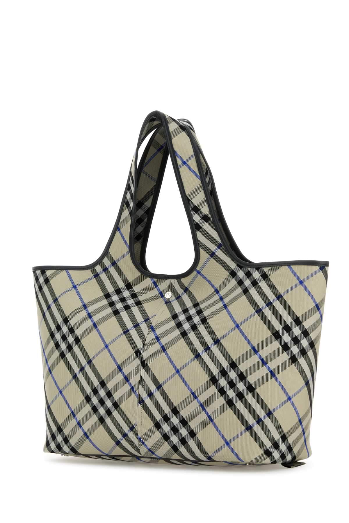 Burberry Women Embroidered Canvas Shopping Bag