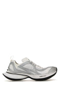 Balenciaga Men White Mesh And Rubber Circuit Sneakers