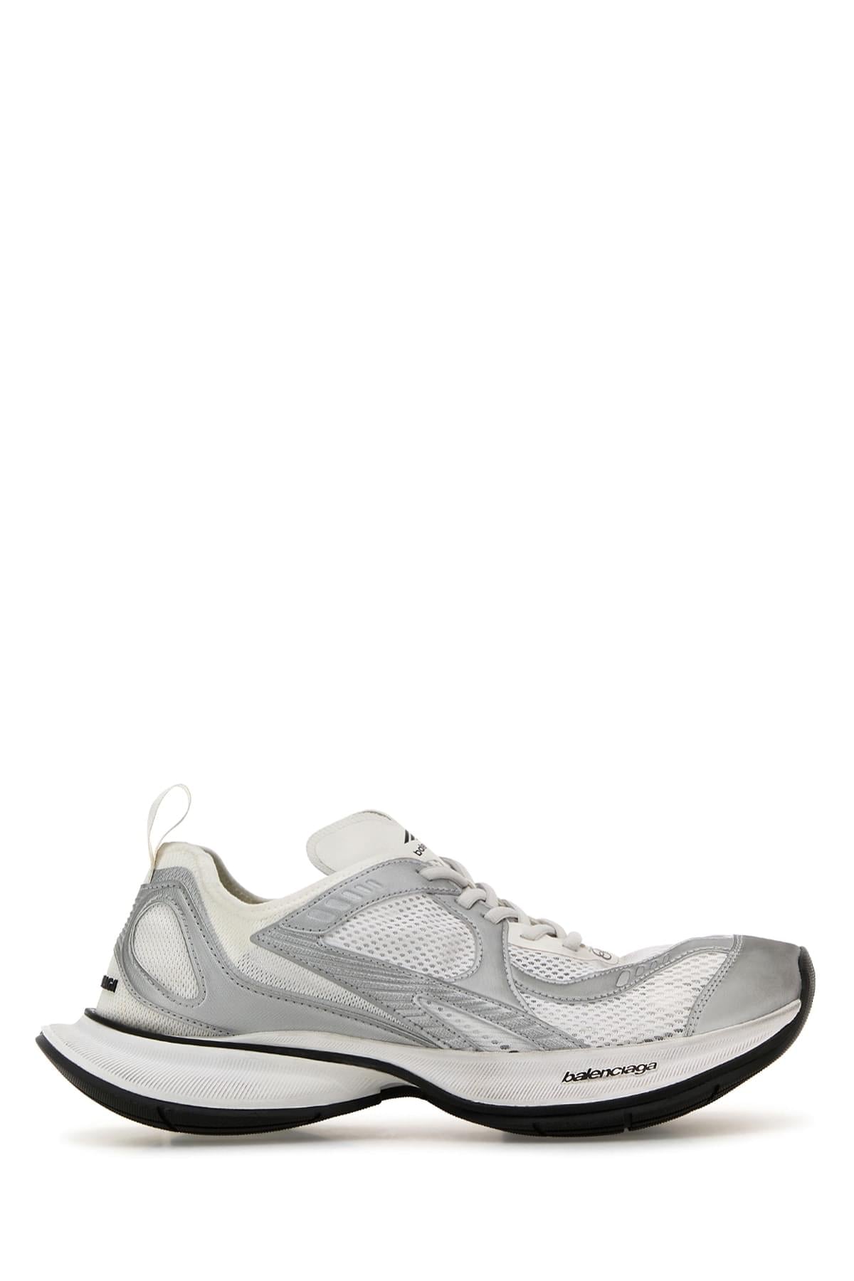 Balenciaga Men White Mesh And Rubber Circuit Sneakers