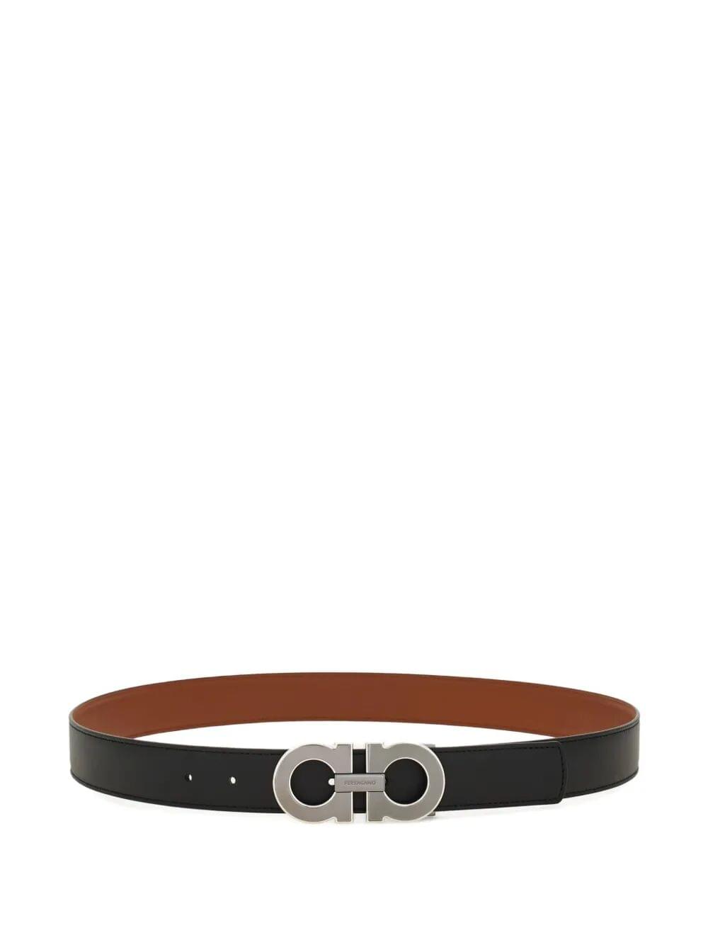 Ferragamo Men Cintura Reversibile E Regolabile Gancini