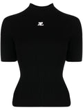 Courreges Women Reedition Short Sleeves Ribbed Knitted Sweater
