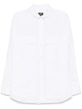 Fendi Men Topstitched Fendi Roma Lettering Cotton Shirt
