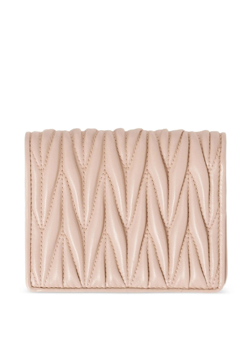 Miu Miu Women Small Matelassé Nappa Leather Wallet With Snap Closure