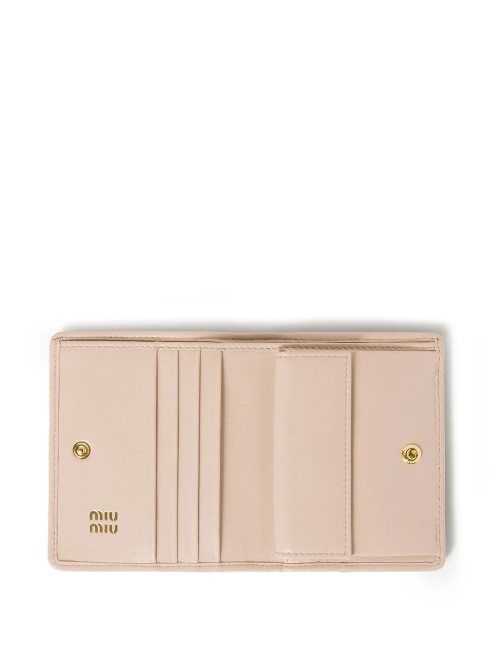 Miu Miu Women Small Matelassé Nappa Leather Wallet With Snap Closure