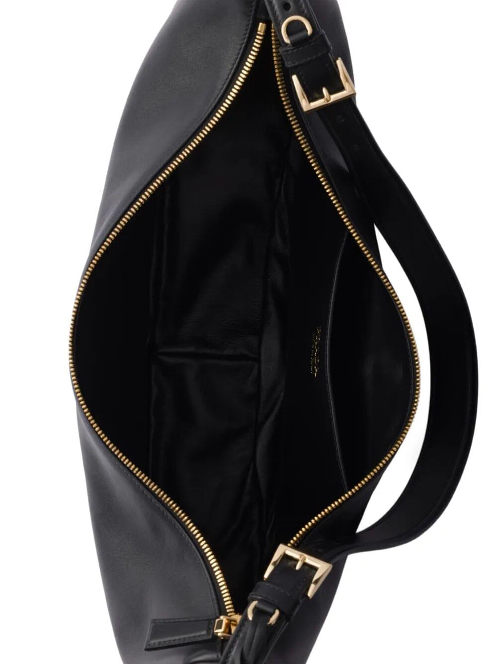 Prada Women Prada Demi-Lune Large Leather Shoulder Bag
