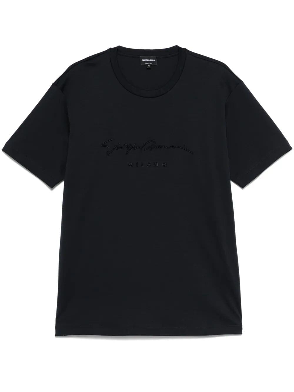 Giorgio Armani Men Pure Cotton Interlock Signature Logo T-Shirt