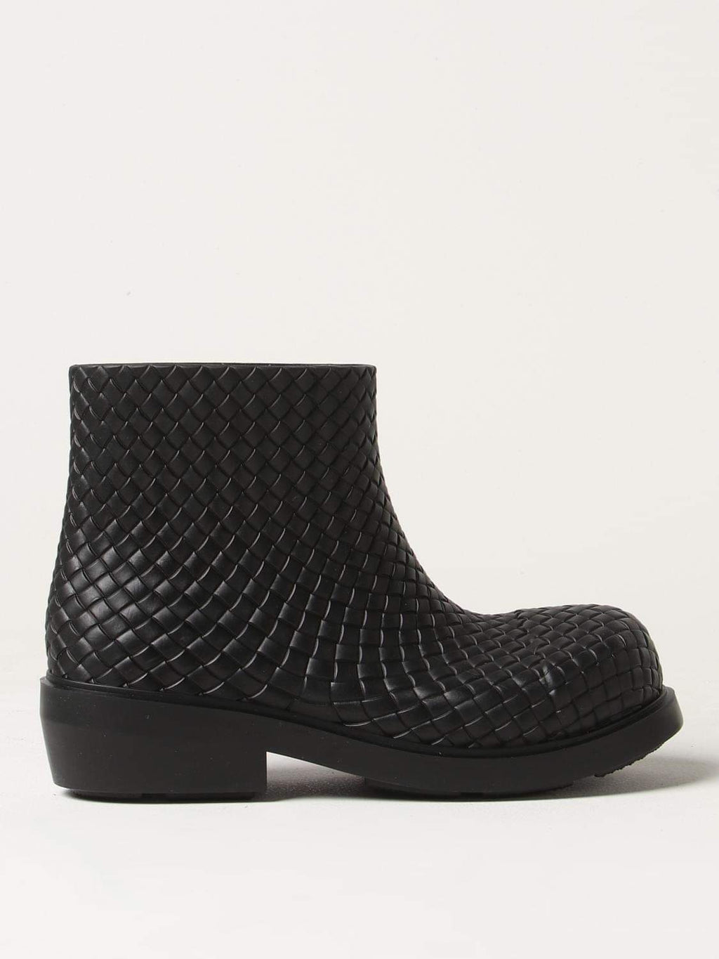 Bottega Veneta Men Bottega Veneta Fireman Ankle Boots In Woven Rubber