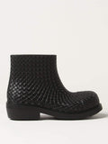 Bottega Veneta Men Bottega Veneta Fireman Ankle Boots In Woven Rubber