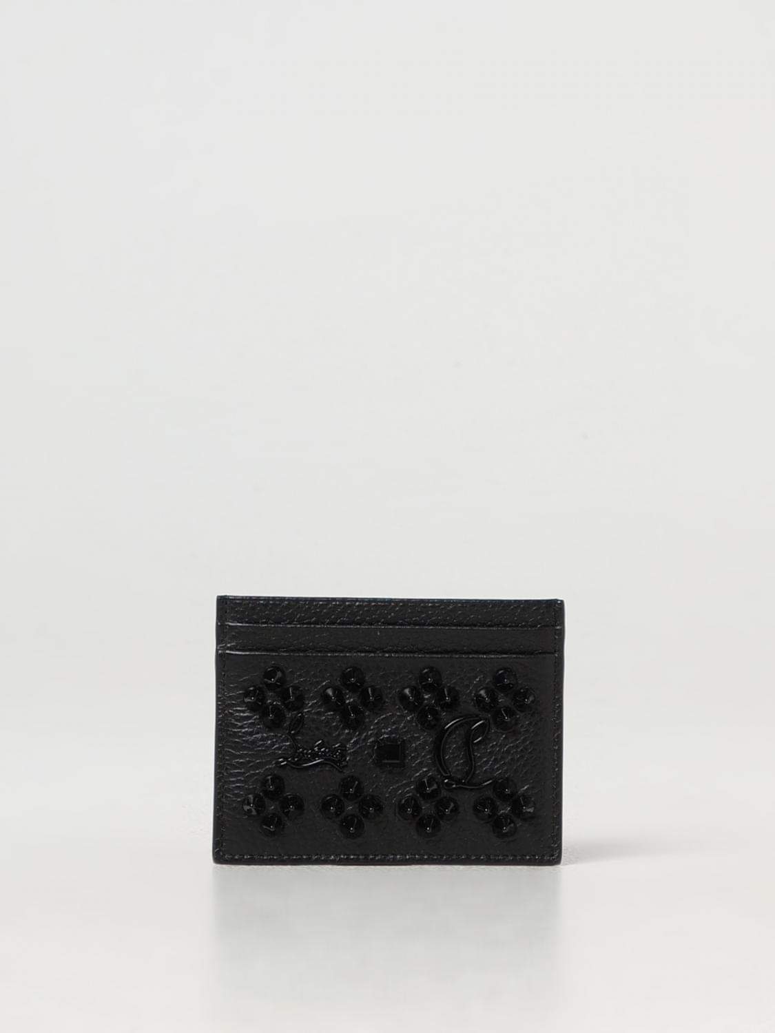 Christian Louboutin Women Kios Hammered Leather Credit Card Holder Christian Louboutin