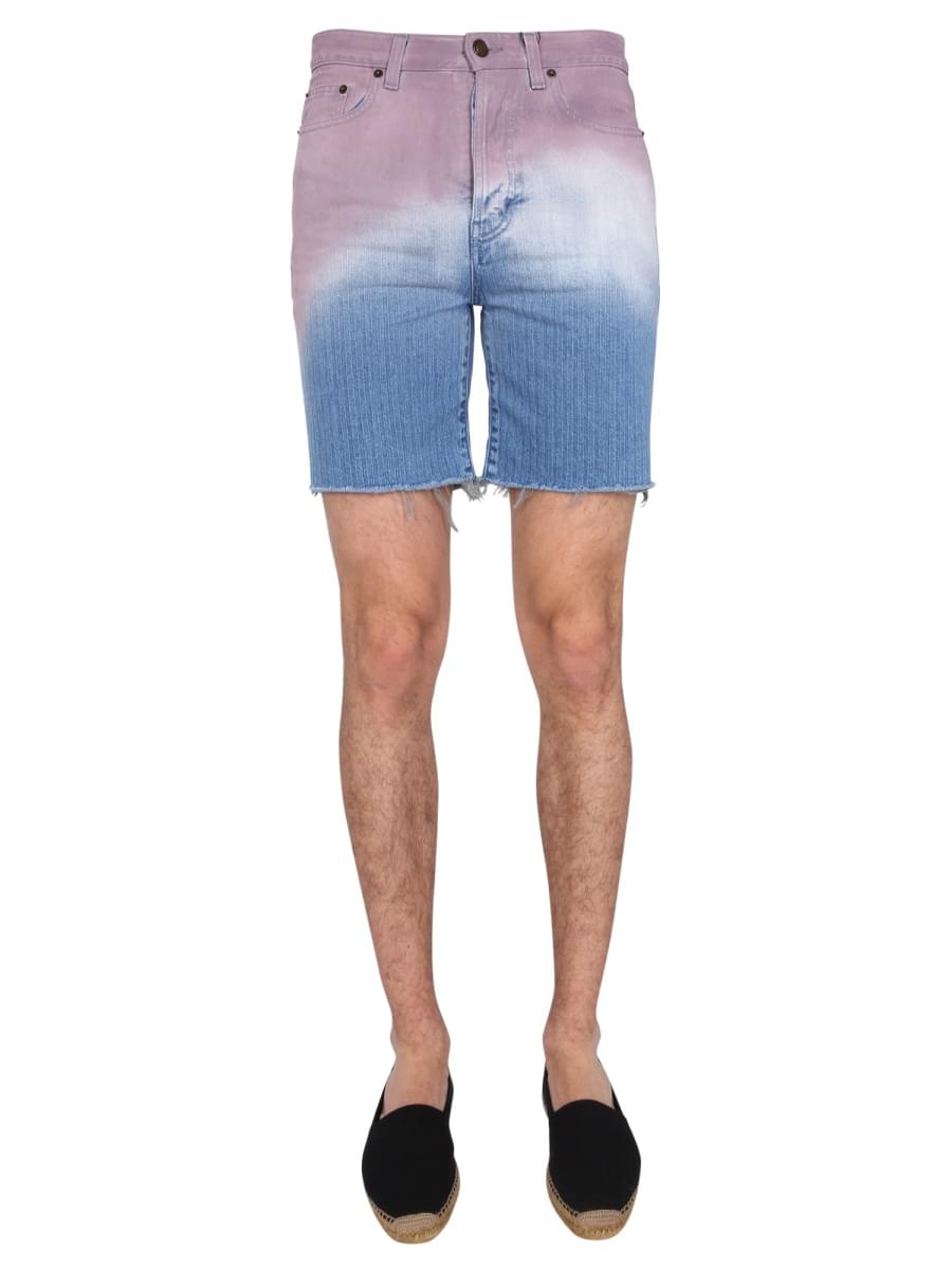 Saint Laurent Men Degraded Print Bermuda