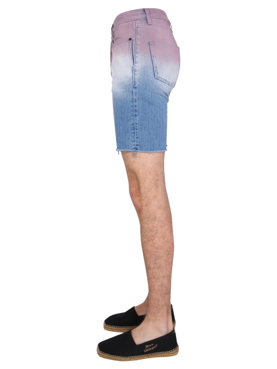 Saint Laurent Men Degraded Print Bermuda