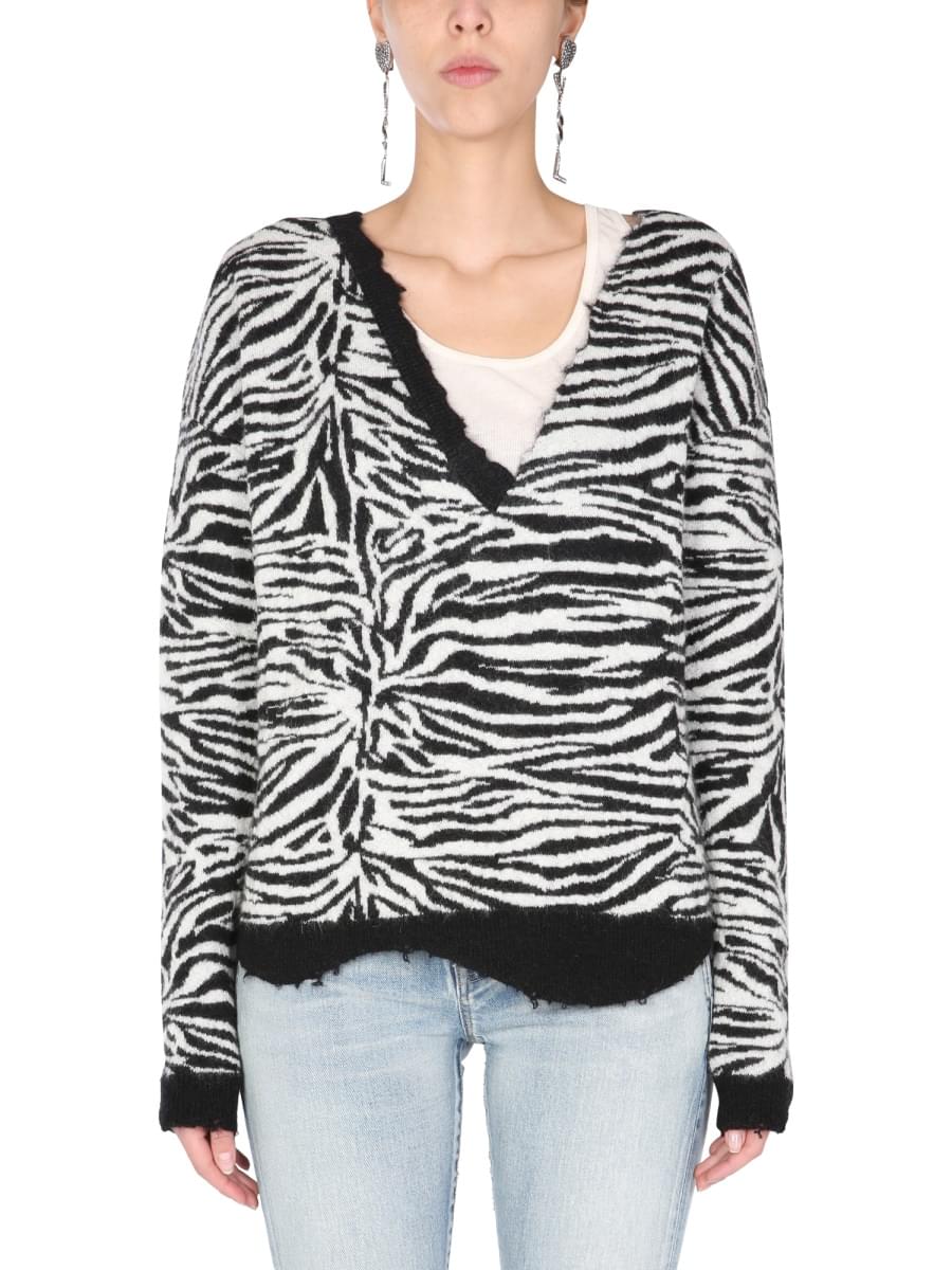 Saint Laurent Women V-Neck Sweater