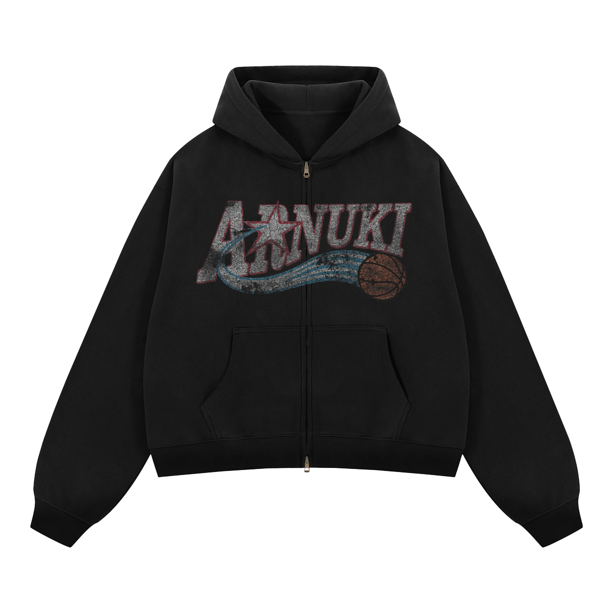 Basketball Cropped Boxy Zip Up Hoodie Unisex 380 GSM Cotton Ideal For Athleisure