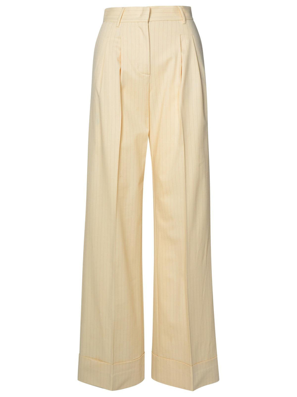 The Andamane 'Nathalie' Ivory Wool Blend Trousers Women