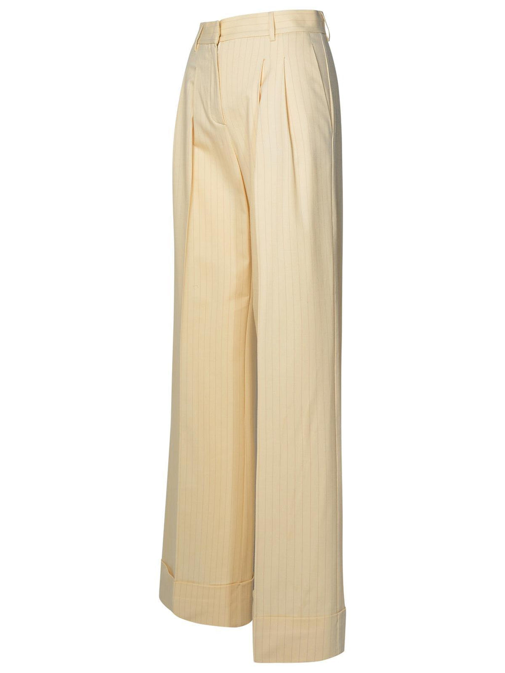 The Andamane 'Nathalie' Ivory Wool Blend Trousers Women