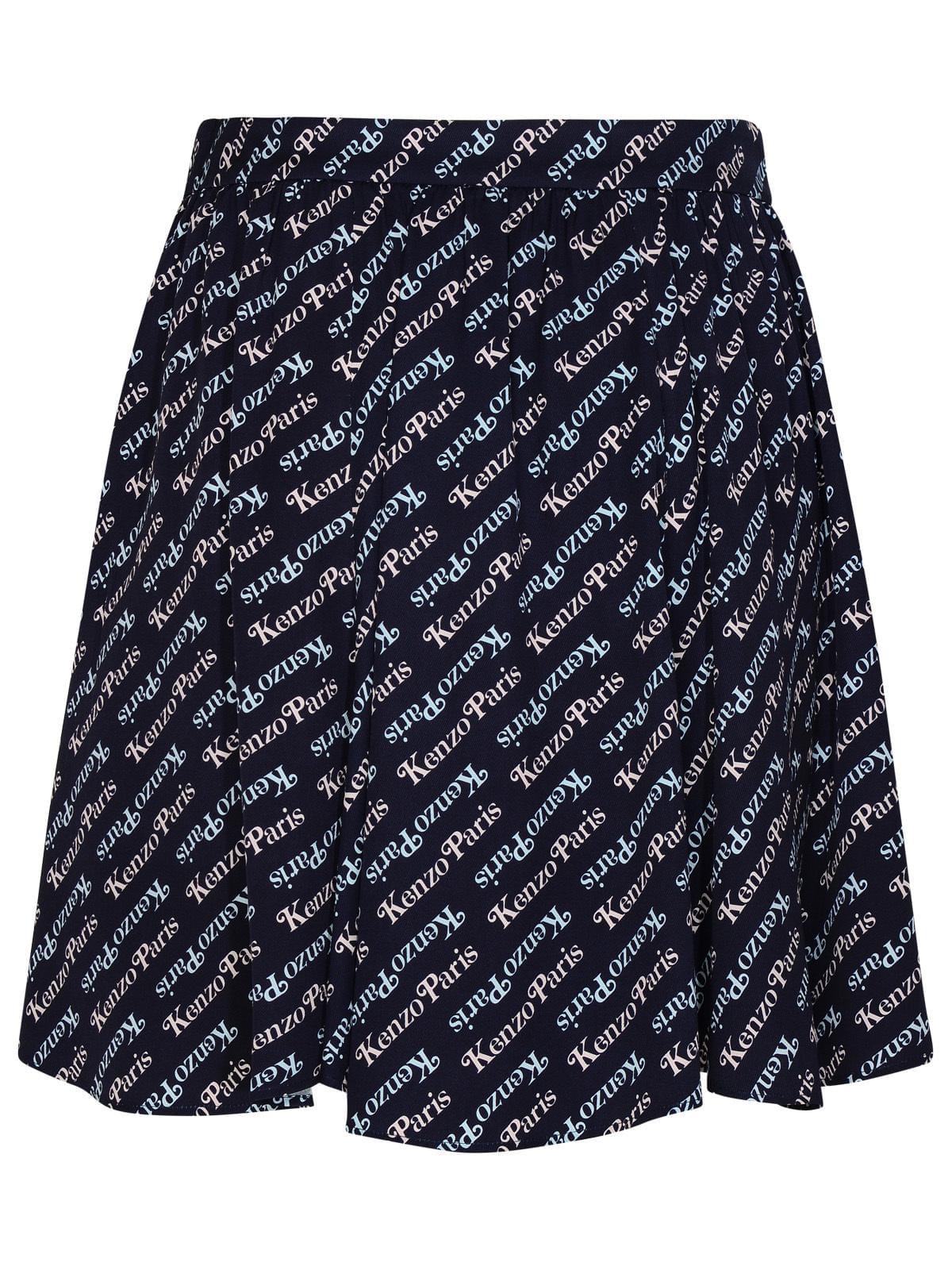 Kenzo 'Verdy By Kenzo' Blue Viscose Miniskirt Women