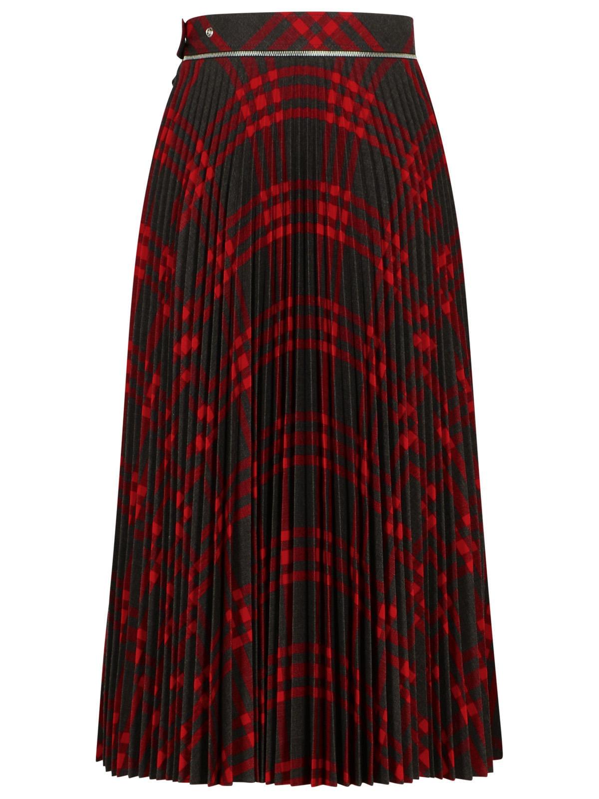 Burberry 'Check' Long Wool Blend Skirt Women