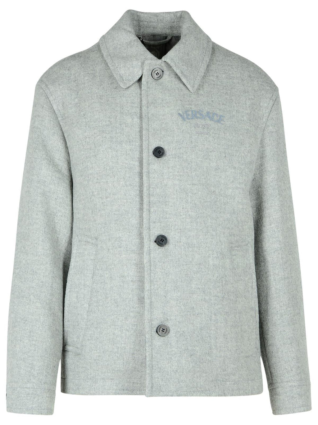 Versace Grey Wool Jacket Men