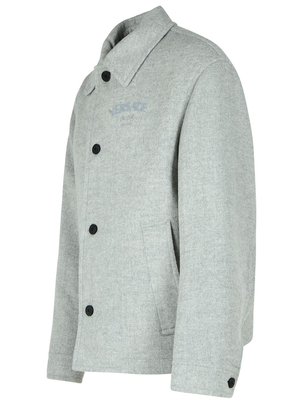 Versace Grey Wool Jacket Men
