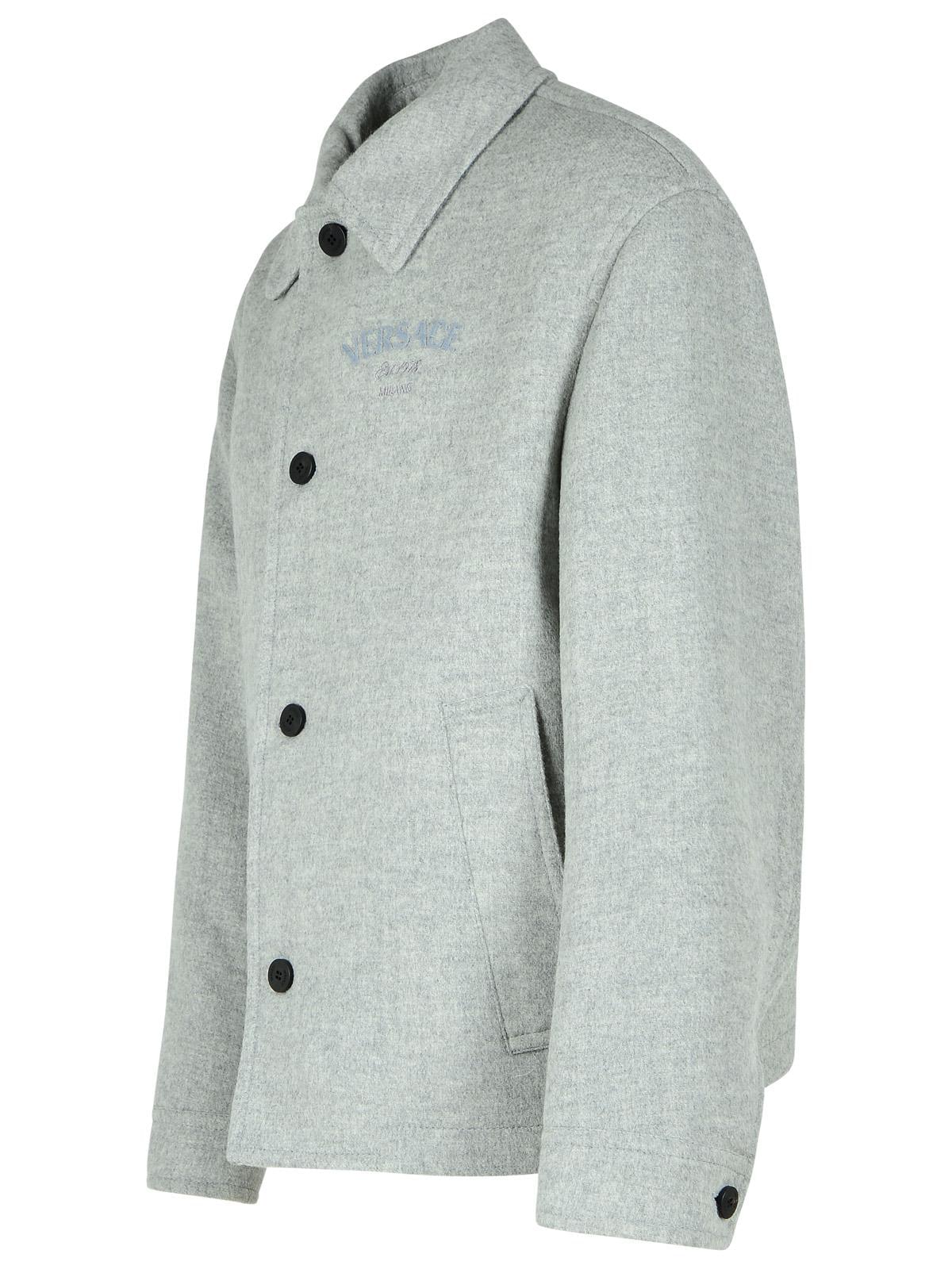 Versace Grey Wool Jacket Men