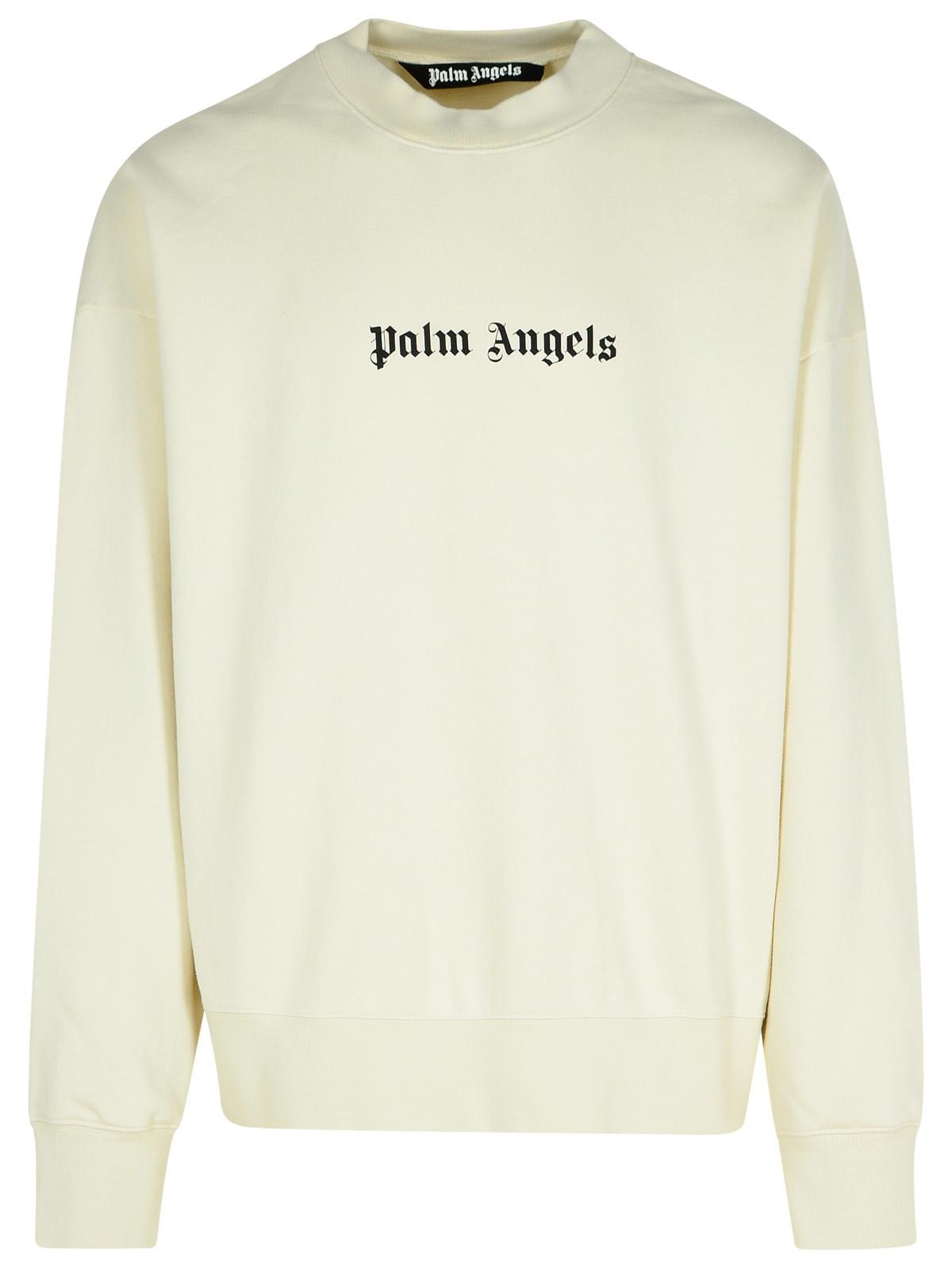 Palm Angels Cream Cotton Sweatshirt Men