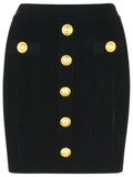 Balmain Black Viscose Blend Miniskirt Women