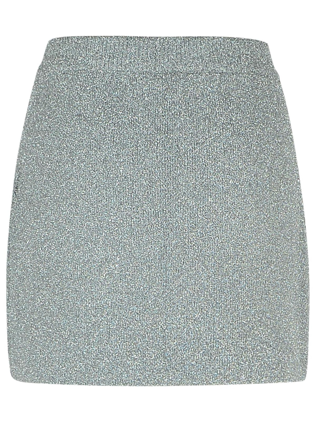 Ganni 'Sparkle' Silver Wool Blend Miniskirt Women