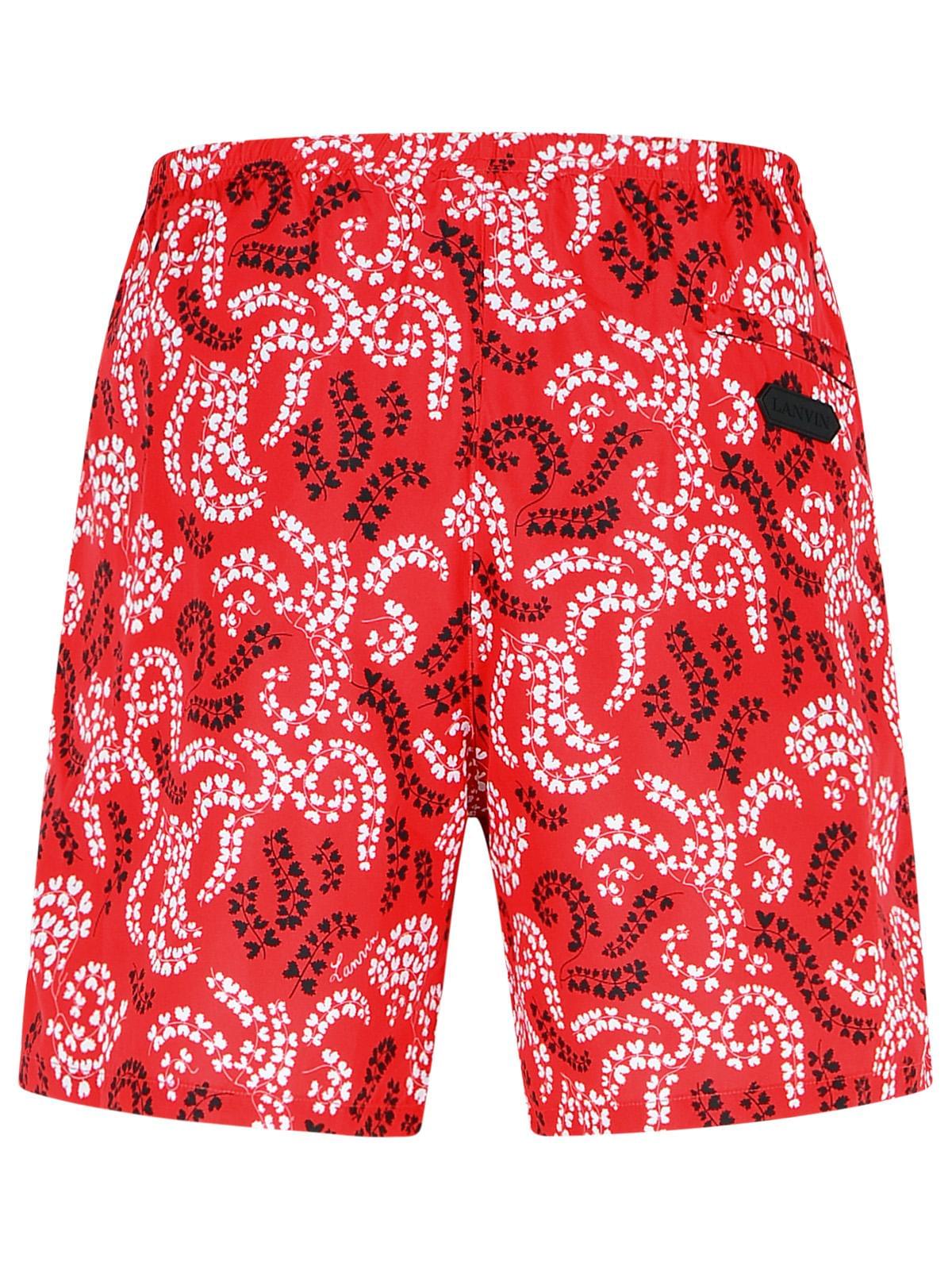 Lanvin Red Polyester Swimsuit Men