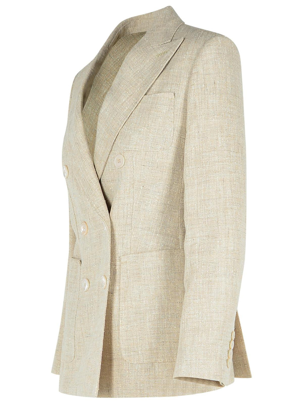 Max Mara Ivory Linen Blend Blazer Women