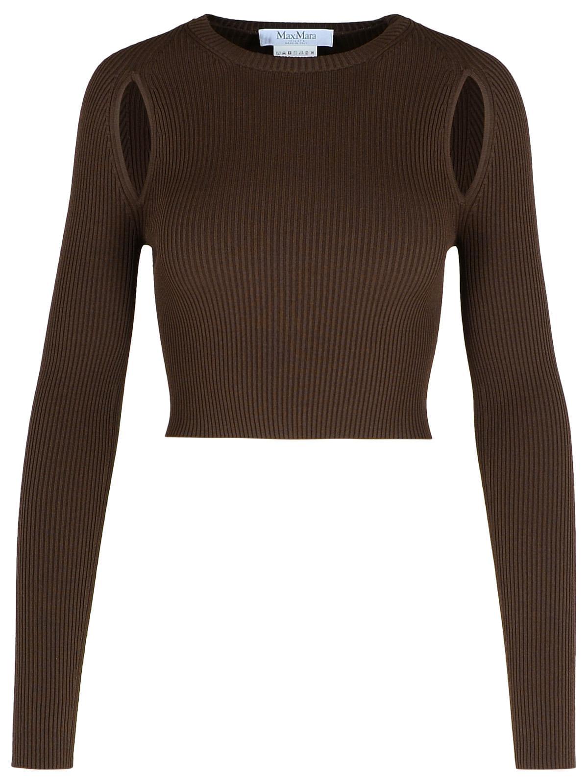 Max Mara 'Ala' Brown Viscose Blend Sweater Women