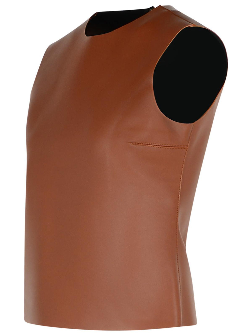 Jw Anderson Brown Leather Tank Top Women