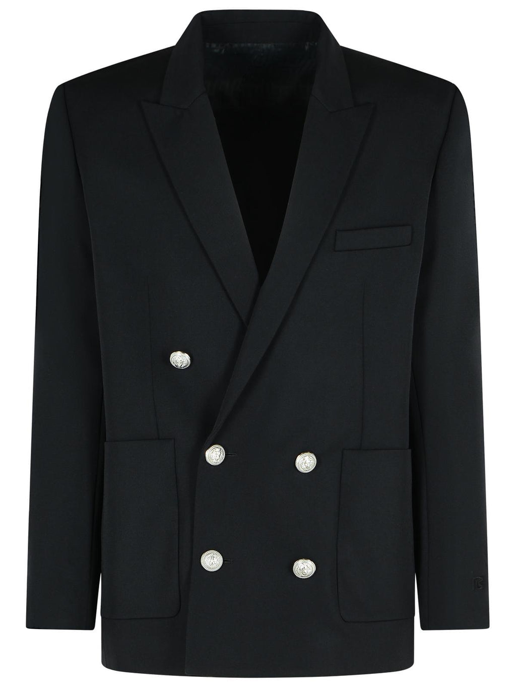 Balmain Black Virgin Wool Blazer Men