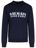 Balmain Navy Merino Wool Sweater Men