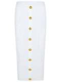 Balmain Long Skirt In White Viscose Blend Women