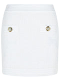 Balmain White Cotton Blend Miniskirt Women