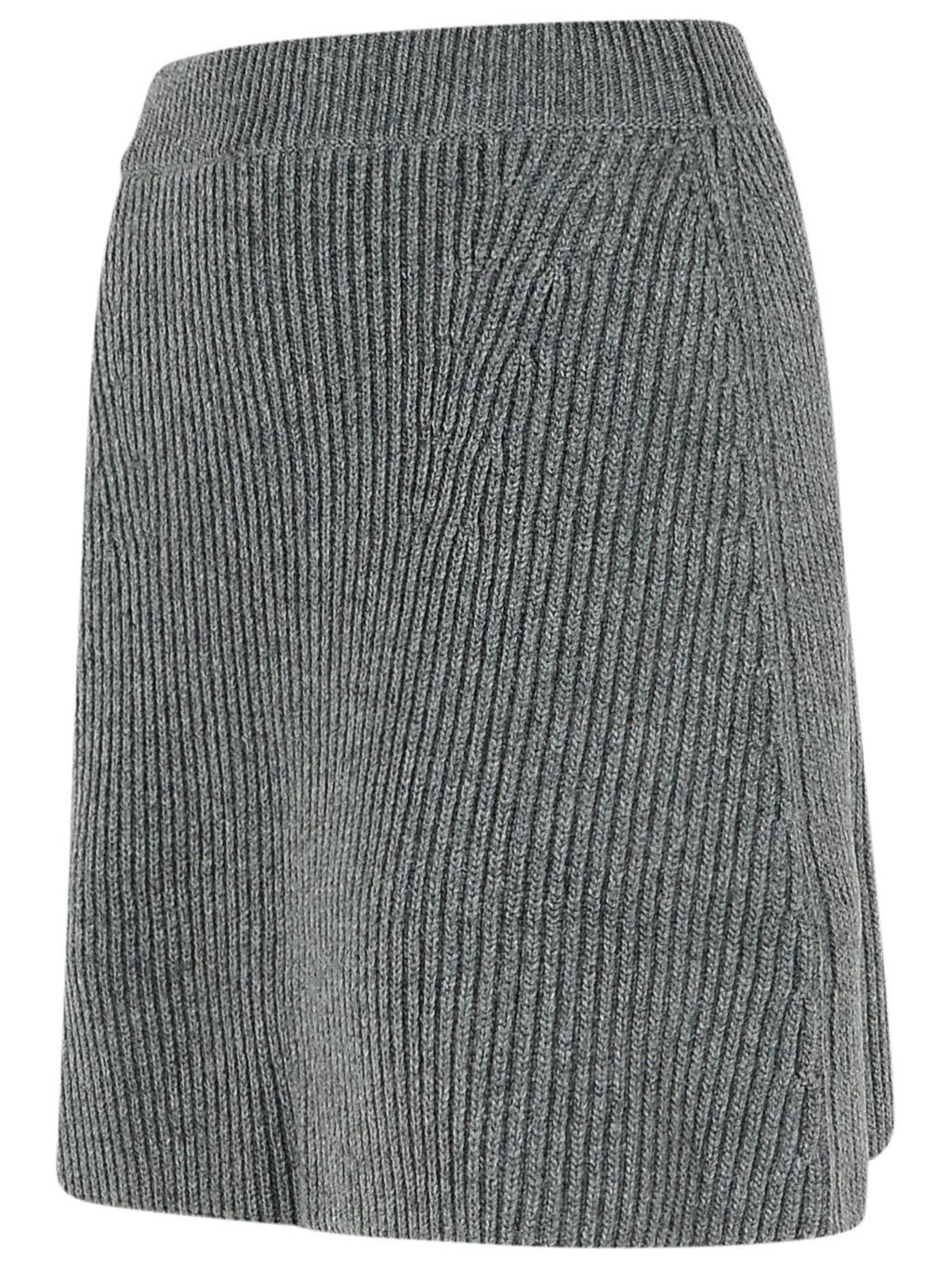 Jil Sander Grey Wool Miniskirt Women