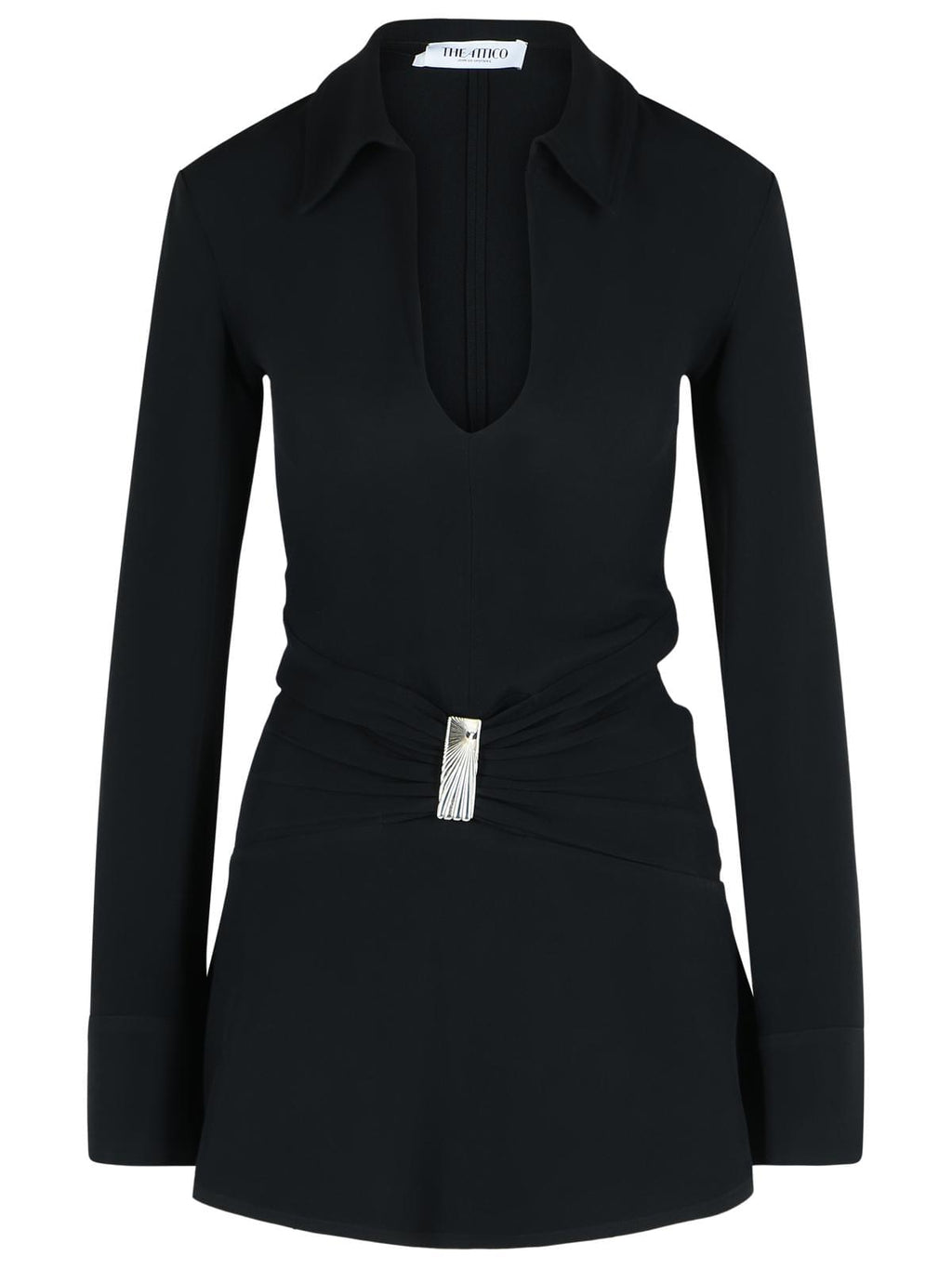 The Attico Black Viscose Blend Mini Dress Women